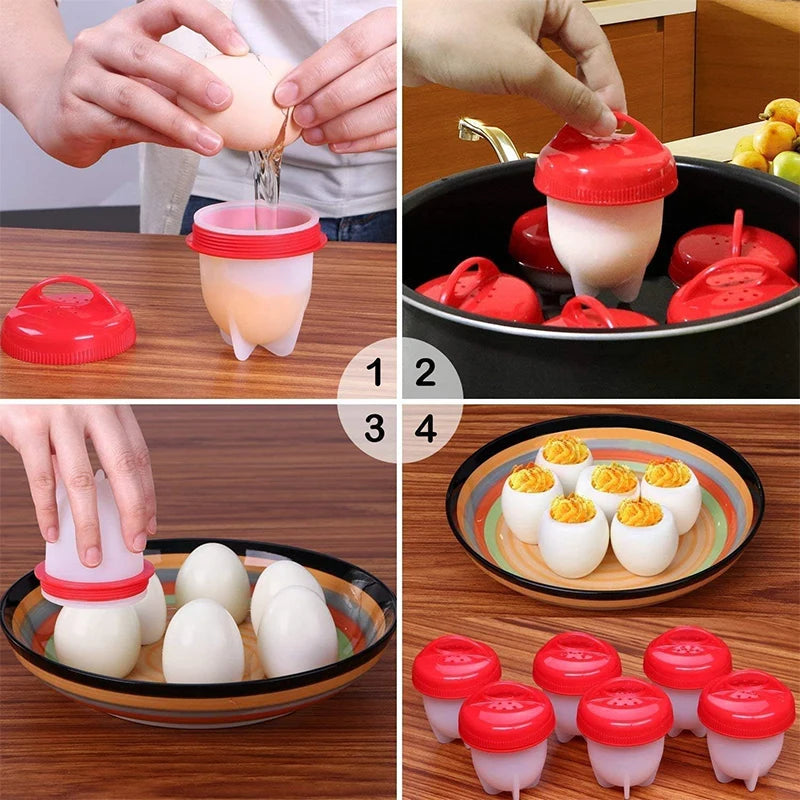 Silicone Egg Boiler Cups (3/6pcs)