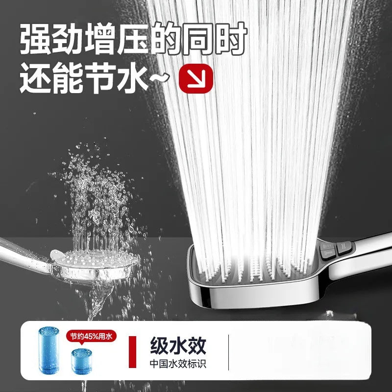 AquaBoost 8-Mode Rainfall Shower Head – High Pressure, Water Saving"